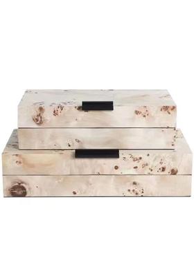 新中式收纳盒样板间客厅展示柜酒柜装饰品陈列软装搭配开放格摆件