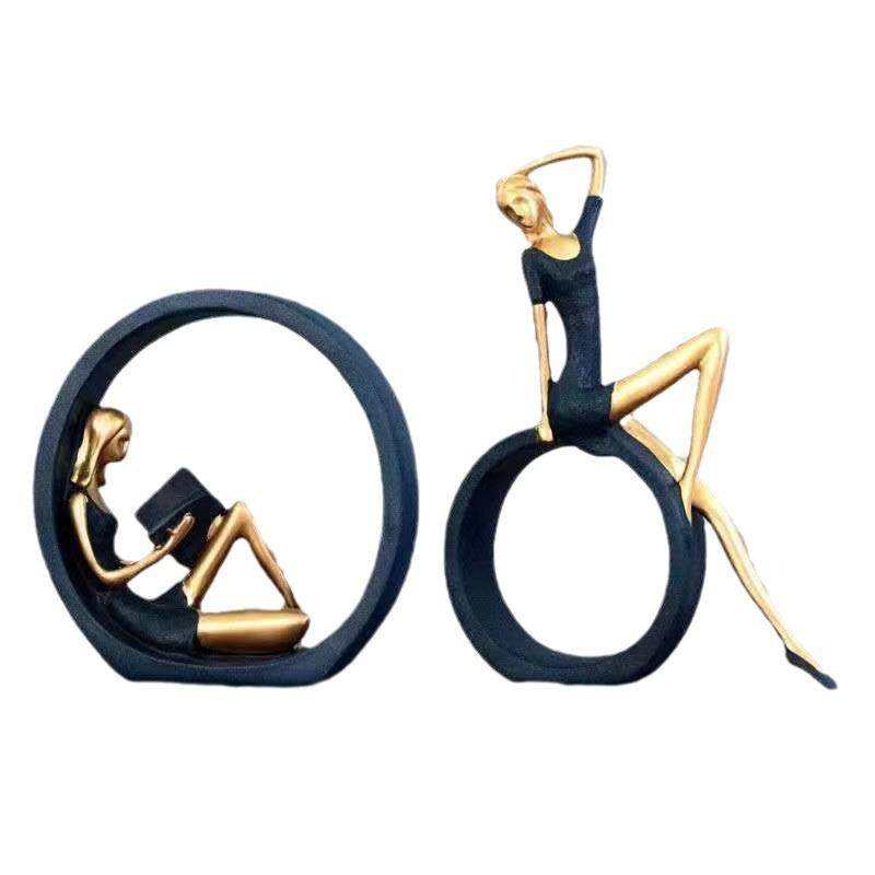 包邮ok看书少女桌面摆件客厅书房简约摆饰轻奢家居树脂摆件,家居饰品,装饰摆件,淘宝优惠券,粉丝福利购,淘宝优惠卷