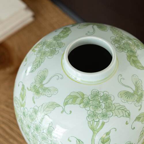 中古风陶瓷花瓶法式复古青花瓷景德镇高档艺术手工花器