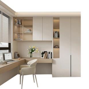 衣柜定制工厂踏踏米书桌一体卧室书房全屋家具实木收纳柜定制厂家