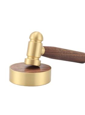 铜木锤子核桃砸金蛋家用迷你小锤子小槌子木柄锤黄铜圆头锤