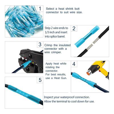 640PCS盒装防水焊锡环热缩中接管焊锡管组合热缩接线端子套装