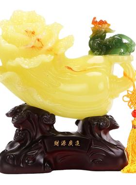 财源广进皮休玉白菜摆件树脂工艺品客厅酒柜装饰公司店铺开业礼品