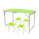 双杆圆管便携式 户外露营折叠铝合金桌子摆摊桌椅 绿色桌椅套装