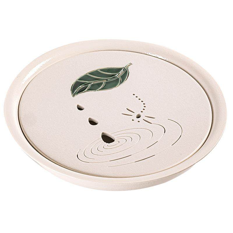 陶瓷圆形茶盘小型家用茶托盘茶海干泡小号茶台功夫茶具储水办公室,餐饮具,茶盘,淘宝优惠券,粉丝福利购,淘宝优惠卷
