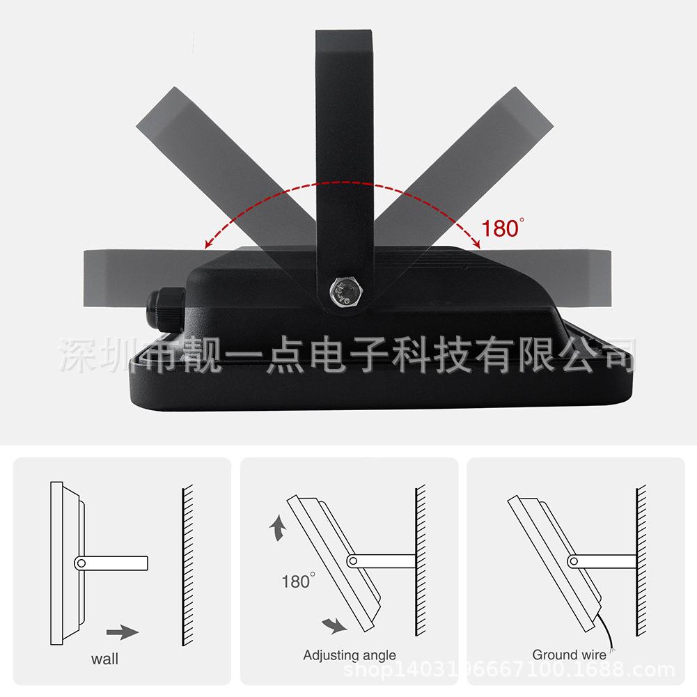 厂家直销50投灯户外w广招牌工地照明篮球广场10le光d投光告灯
