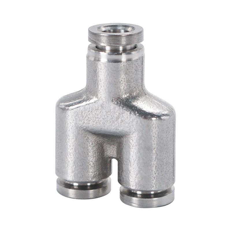 气动304锈钢三通快速G接头不PE8快插PY12气管四通PU径变P二通PV6