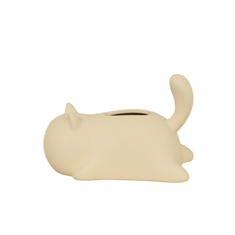 创意猫咪陶瓷纸巾盒摆件家用纸抽盒客厅茶几桌面抽纸盒装饰品