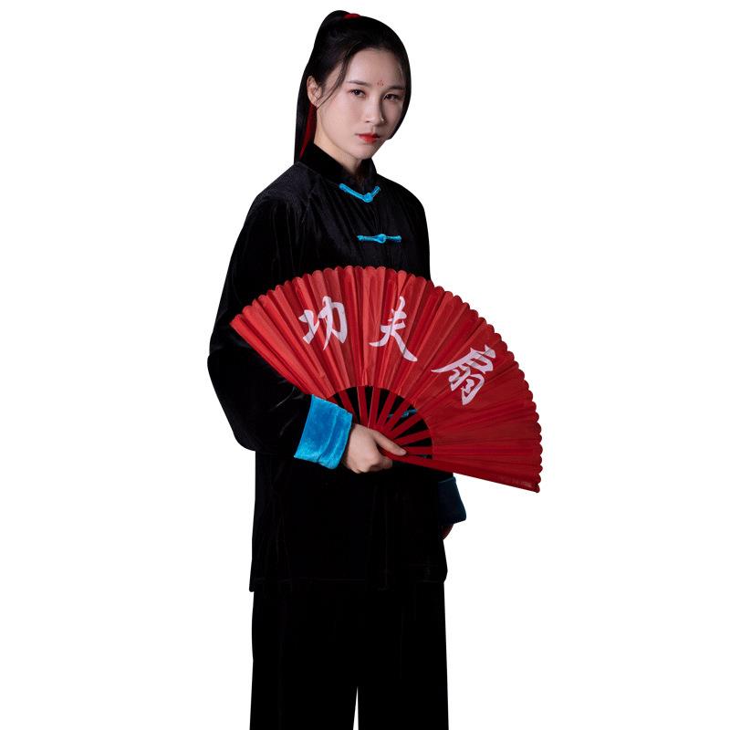 秋冬南韩绒太极服女男冬季保暖金丝绒太极拳练功服太极服装表演服