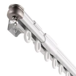 窗帘伸缩轨道顶装单双轨侧装静音滑轨窗帘杆直轨导轨铝合金