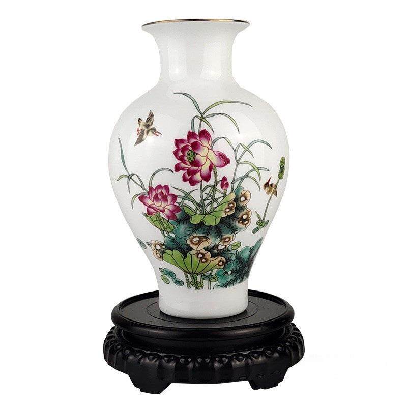 景德镇陶瓷器白色小花瓶家居客厅工艺品酒柜摆件瓷瓶摆设器可制定