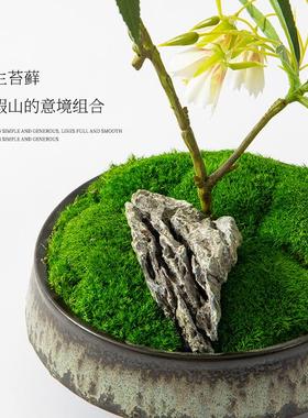 新中式茶桌摆花样板间茶室花架假花摆设饭店家具桌花仿真花艺摆件