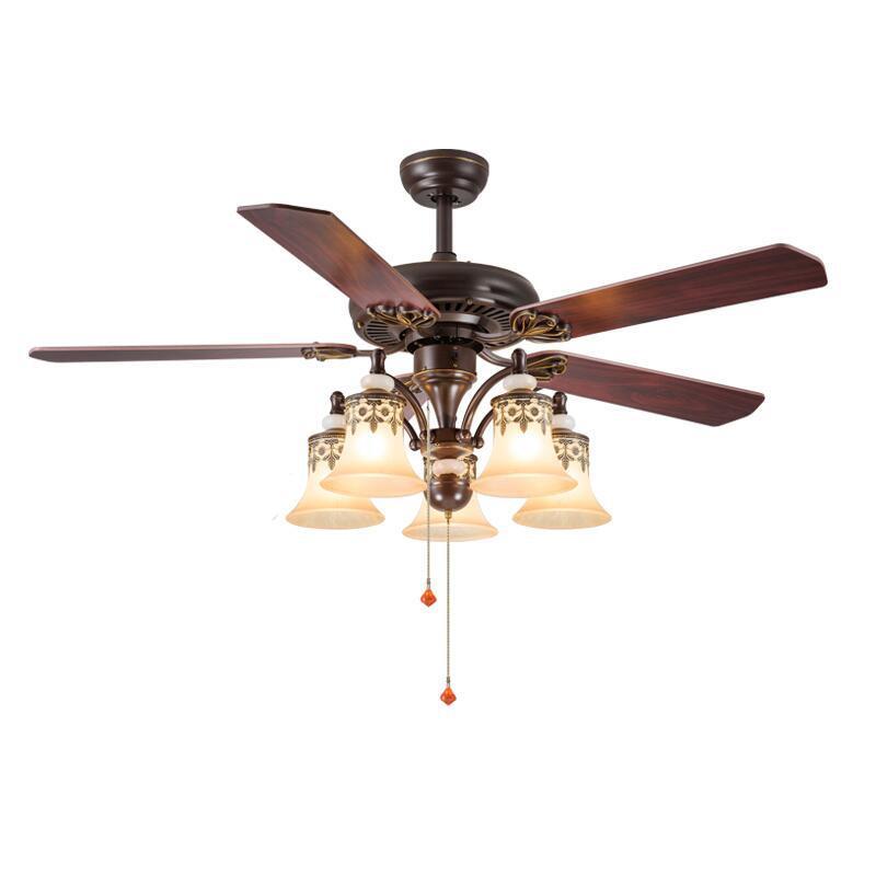 美厅风式扇吊灯餐无品牌/饭厅遥控吊扇灯木叶简约客厅用卧室家吊