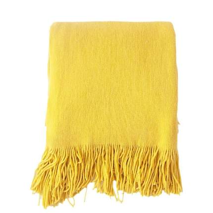 30012大平板纯色线毯休闲针织毯加长流苏民宿床位搭毯夏季空调毯