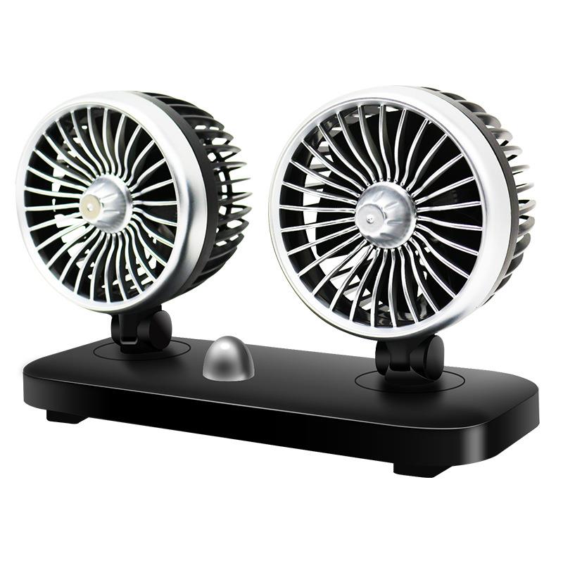 面车小风扇汽车12V强力制冷用车包车空调扇家用双内头电风JM-FB12