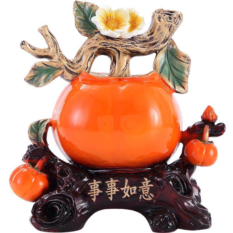事事如意柿子摆件创意招财客厅酒柜装饰品玄关乔迁礼品工艺品,家居饰品,装饰摆件,淘宝优惠券,粉丝福利购,淘宝优惠卷
