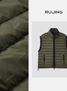 RUJING 丨黑标【山野游之】军绿色极简鹅绒马甲-WJ-635