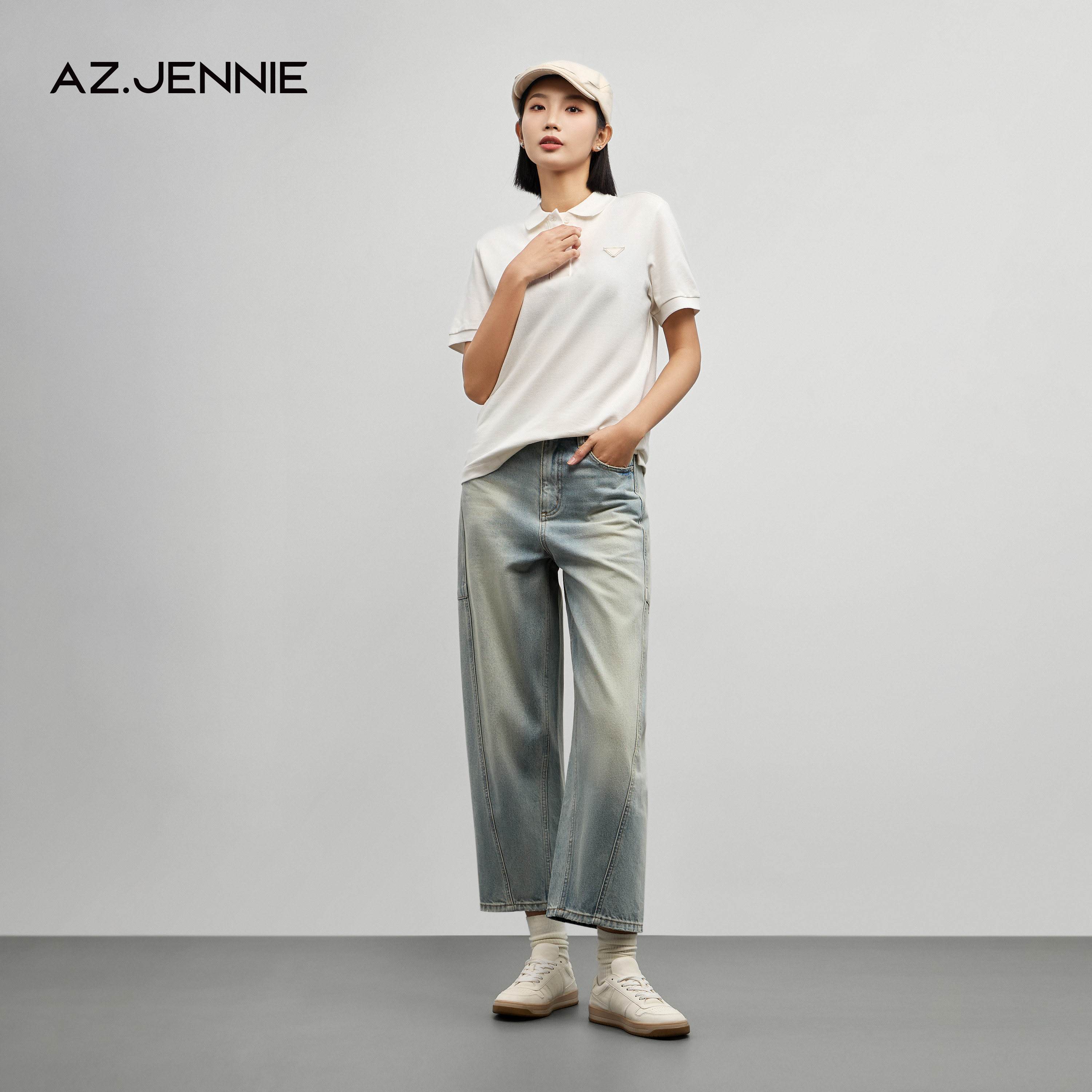 AZ.Jennie丨2025早春 顶奢【结构牛仔】设计感水洗做旧直筒牛仔裤