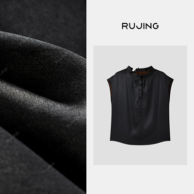 RUJING丨木耳边领口100%桑蚕丝背心-65BXCY169