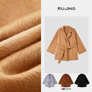 大衣 95%羊毛5%山羊绒翻领大口袋短款 2512XW 光华内蕴 RUJING