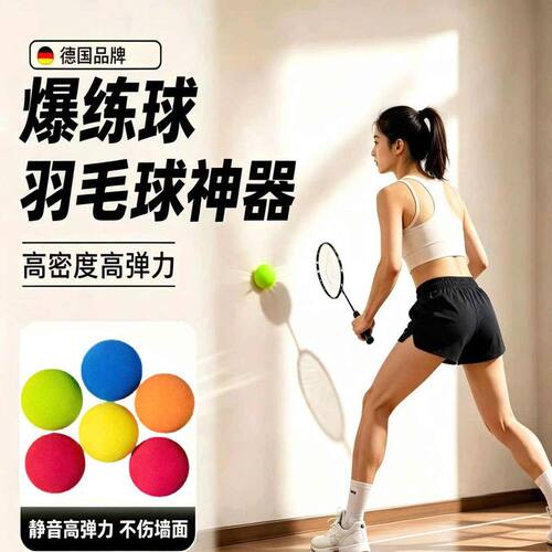 安佳龙爆练球羽毛球专业击墙回弹训练室内热身神器抽墙静音高密度