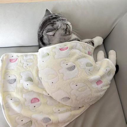 宠物毛毯猫毯子秋冬季猫咪狗狗加厚保暖珊瑚绒猫用睡觉垫子小被子