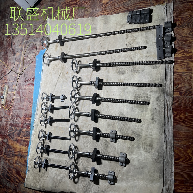 精密T型正反牙丝杆套装45#钢发黑升降传动轴承套件手摇刻度螺纹杆