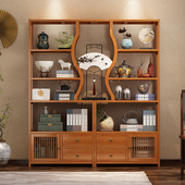 中式 博古架实木茶叶茶具收纳柜客厅书房多层摆件柜家用隔断展示架