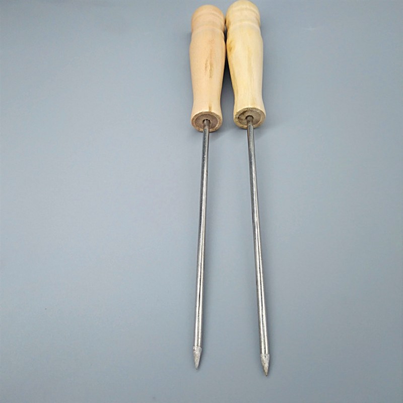 章鱼丸挑针钢针烧烤短针鸡蛋仔针车轮饼翻转钢签木柄手工锥小锥子