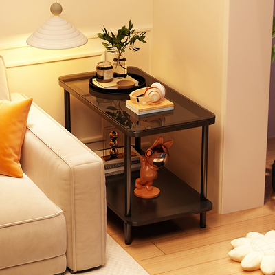 沙发边几边柜可移动小茶几小户型阳台茶桌置物架玻璃边几床头边桌