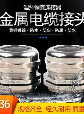 德制PG36电缆接头固定黄铜镀镍金属电缆防水接头格兰头