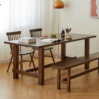 实木餐桌大板桌榉木饭桌莫比恩大笨桌客厅大长书桌日式原木工作台