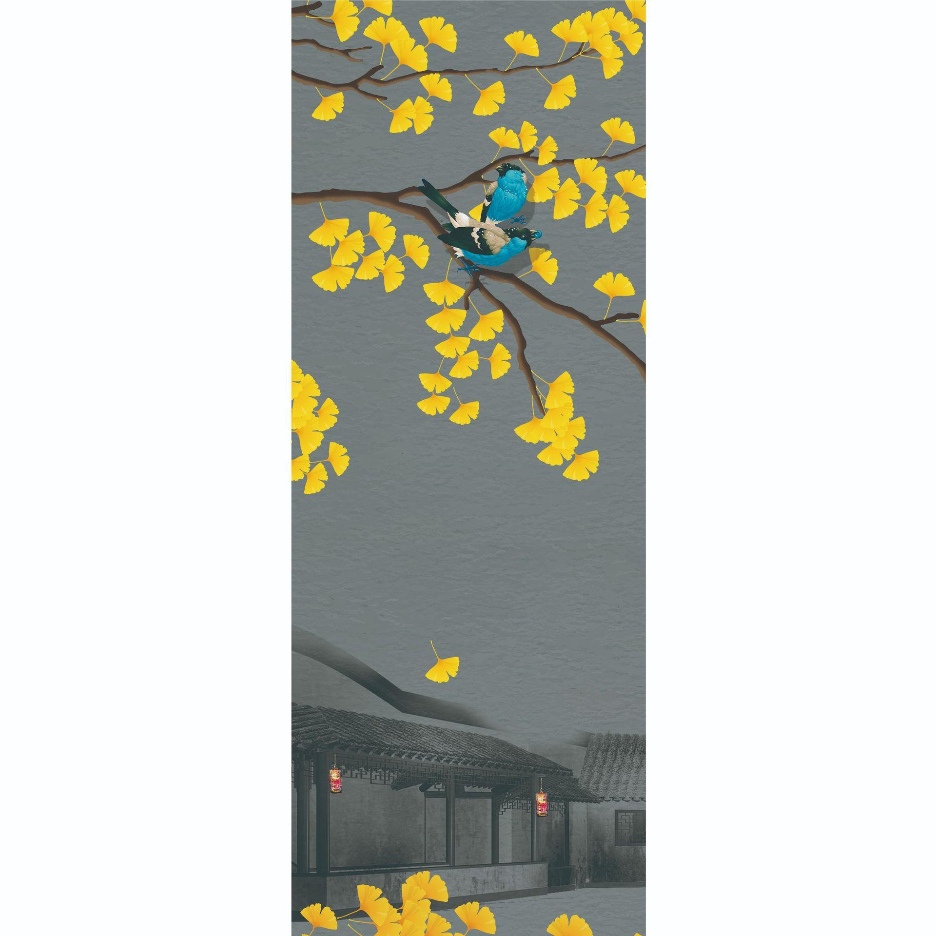 新中式复古有框四联客厅装饰画沙发背景墙挂画山水画走廊过道壁画