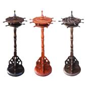 鸡翅花梨黑檀木旋转红木圆盘笔挂文房四宝书法用品毛笔架实木礼品