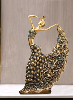 创意轻奢桌面舞女摆件家居样板间客厅软装装饰品树脂工艺品摆饰