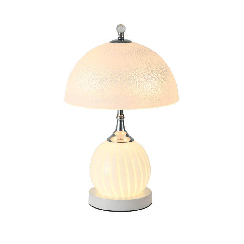 现简约卧室床头台灯客厅书桌蘑菇灯创意婚庆玻璃温馨喂奶小夜灯