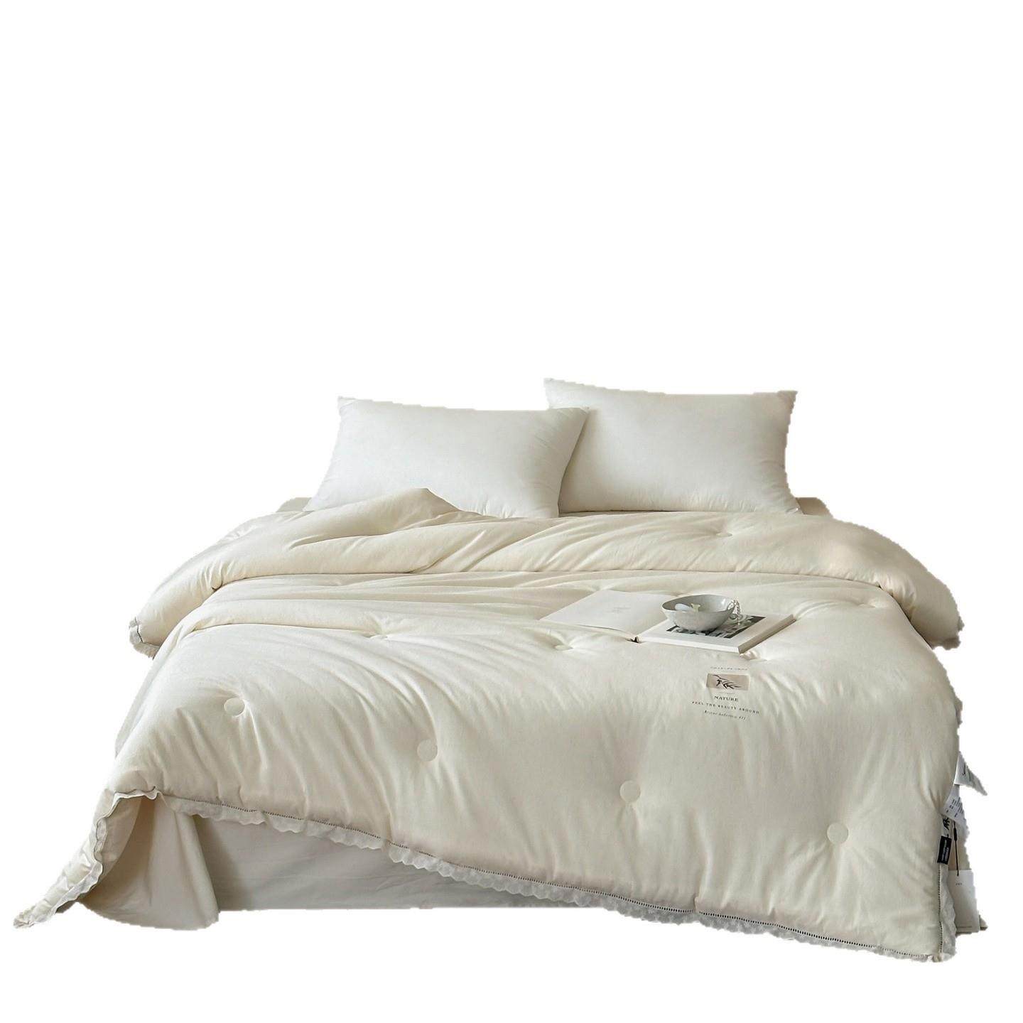 轻盈不压身素染棉麻蚕丝蛋白被子冬季加厚花边春秋被家用宿舍被芯,床上用品,化纤被,淘宝优惠券,粉丝福利购,淘宝优惠卷