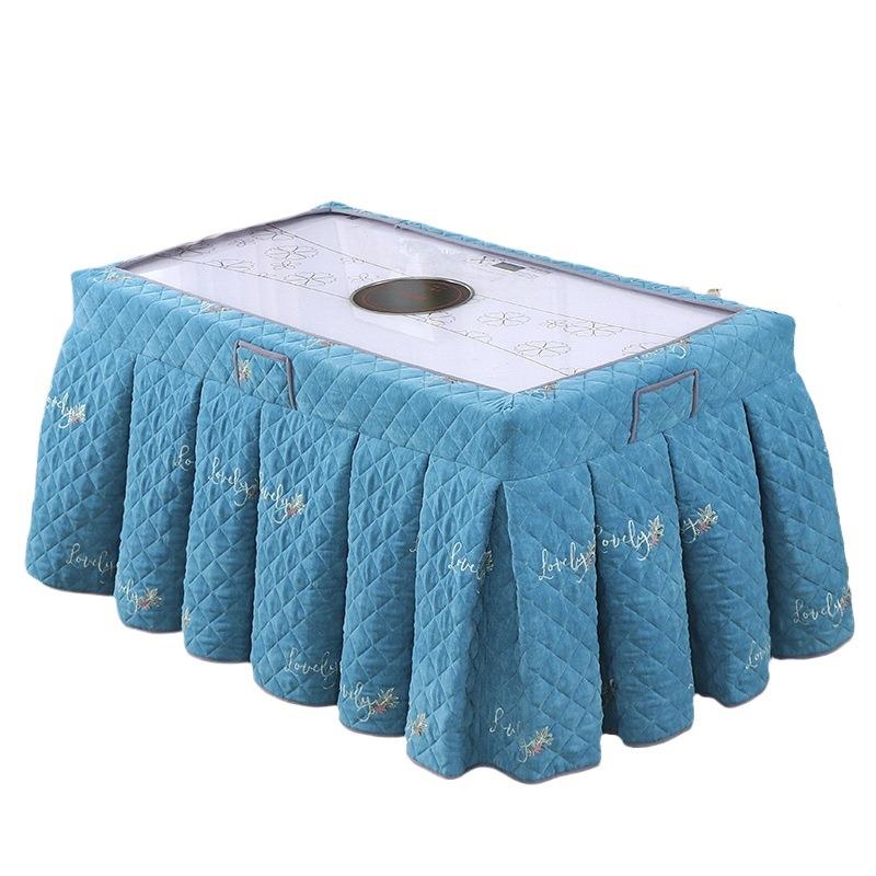 新加厚绒冬季火罩电暖炉桌款套圆长方形孔茶5874几电烤炉烤桌布套