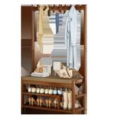 鞋 凳卧室衣架挂衣架子 架衣帽架一体组合家用简易落地门口可坐换鞋