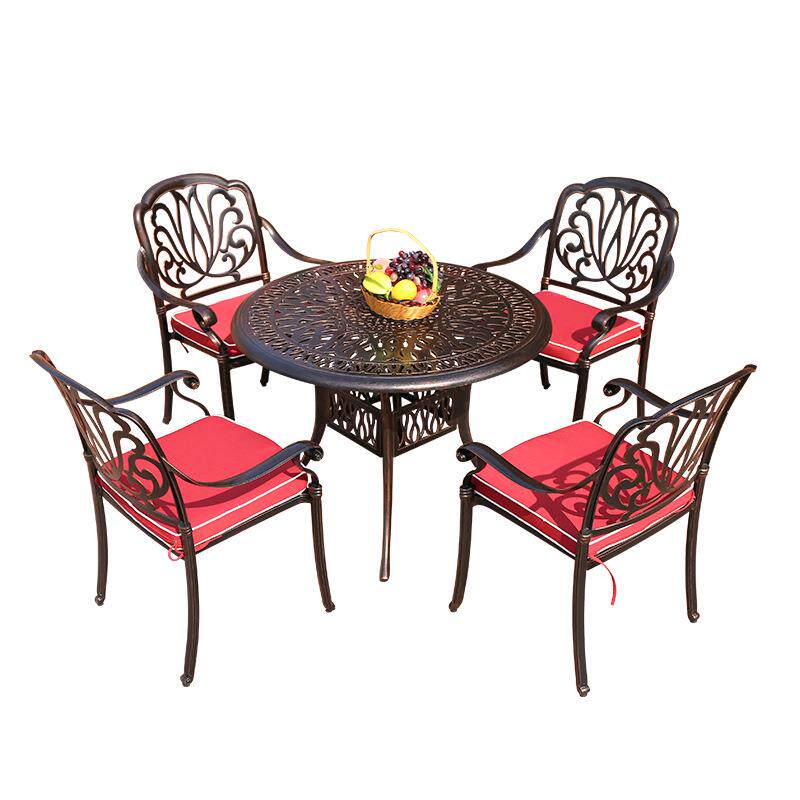 户外桌椅铸铝组合庭院露天别墅室外花园阳台铝合金铁艺桌椅家具