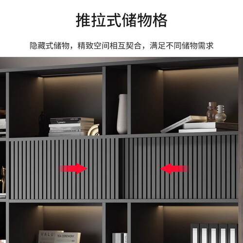 办公室老板背景柜文件柜木质书柜储物柜资料柜收纳柜落地玻璃门