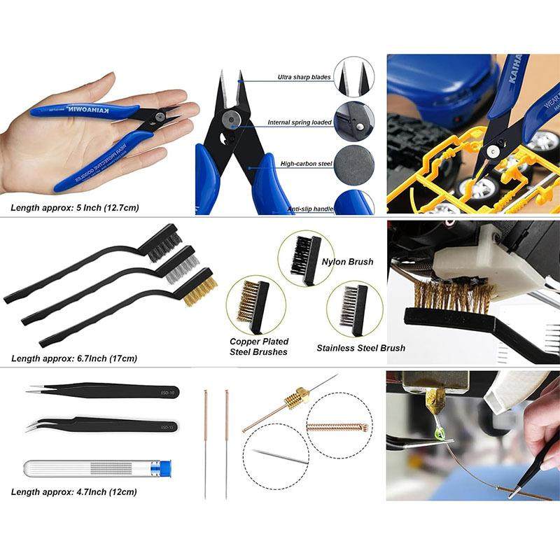 3D打印机工具套件各种3D打印机喷嘴清洁套件和维修工具套装