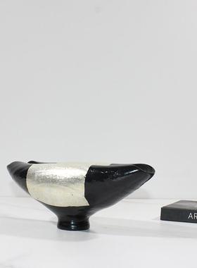 侘寂风抽象艺术花器样板间售楼处客厅餐厅复古花瓶摆件软装饰品