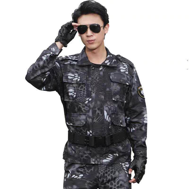 迷彩服套装蟒纹男薄款特种兵男户外野战作训女劳保潮流耐磨工作服