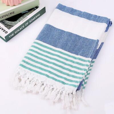 纯棉流苏沙滩披巾铺巾野餐坐巾Turkish beach bath cotton towel