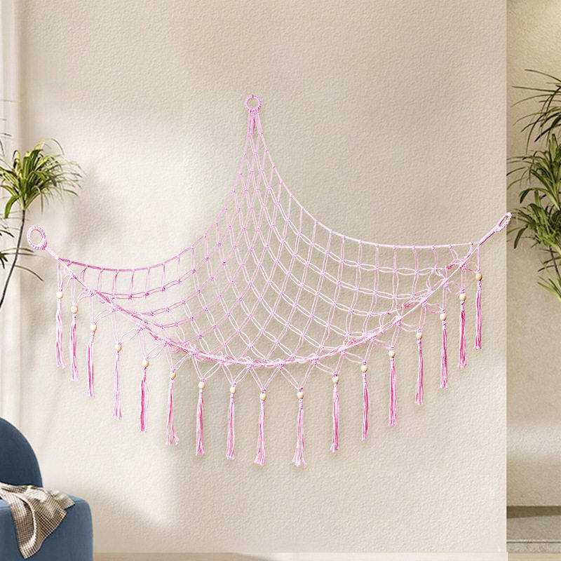 棉绳层网兜 手工编织玩具网兜娃娃收纳袋家居装饰跨境三角网兜,收纳整理,脏衣篮,淘宝优惠券,粉丝福利购,淘宝优惠卷