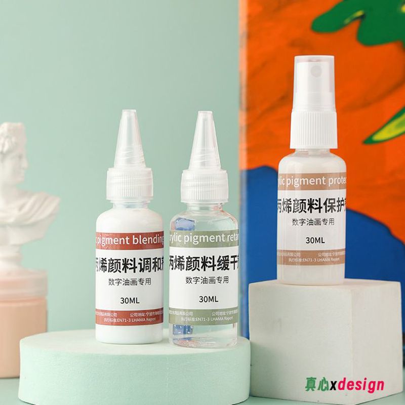 diy数字油画稀释颜料丙烯调和液油画保护剂防水