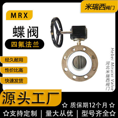 蜗轮不锈钢法兰蝶阀 涡轮四氟双法兰蝶阀 蝶阀D341F-10P