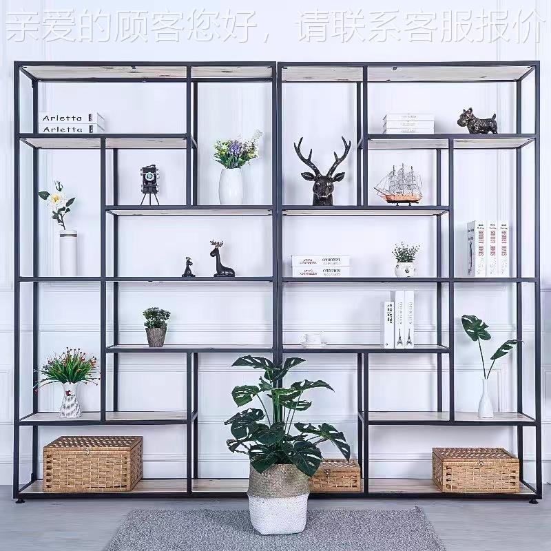 铁艺书架创意搁板隔断办公室置物架落地简约多层展示架客厅工业风