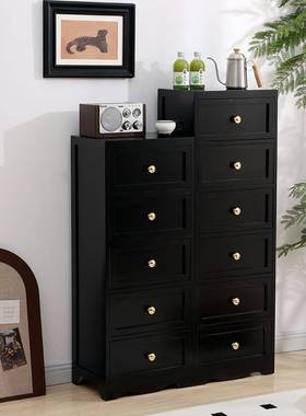 实木五斗柜收纳柜卧室抽式美屉式复古柜子68707靠客墙边柜储物柜